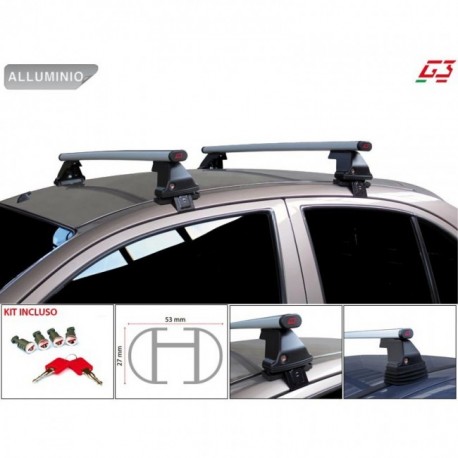 BARRE PORTATUTTO PORTAPACCHI AUTO PACIFIC BASIC G3 + KIT DI ADATTIBILITA' NISSAN QASHQAI DAL 2007 AL 2013